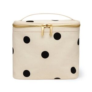 Kate Spade Cream and Black Polka Dot Insulated lunch Tote